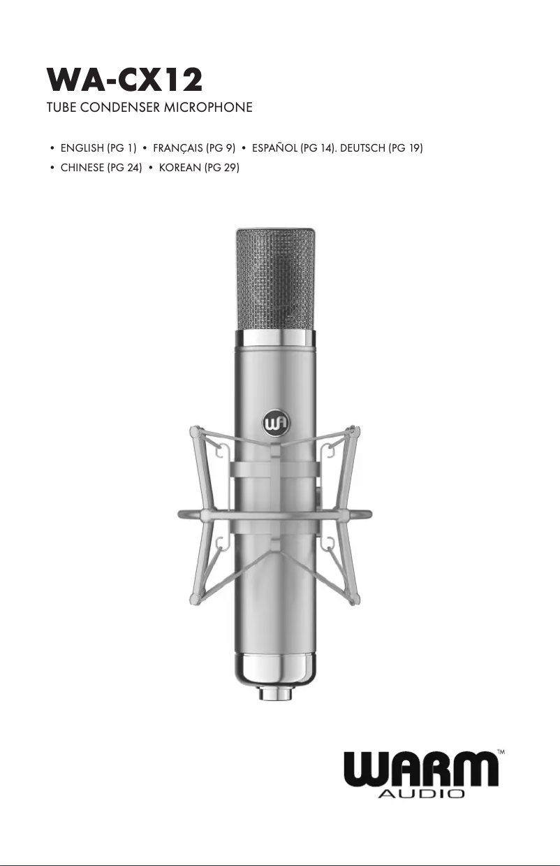 Page 1 de la notice Manuel utilisateur Warm Audio WA-CX12