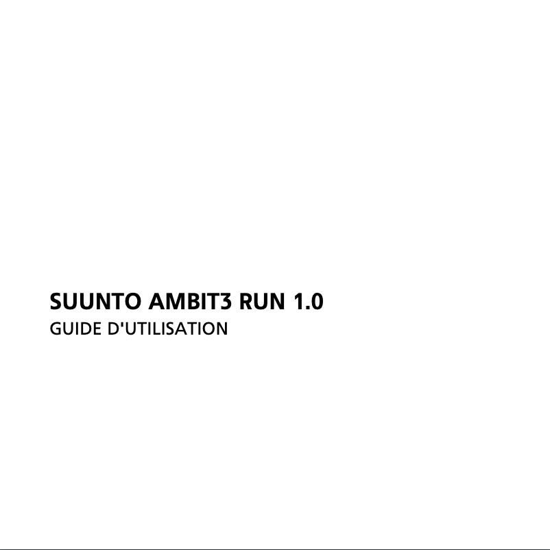 Page 1 de la notice Manuel utilisateur Suunto Ambit 3 Run 1.0