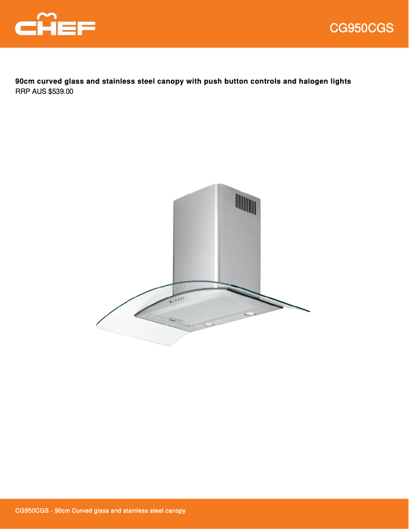Page n°1 - Fiche technique Chef CG950CGS