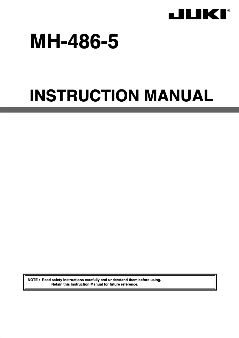 Image de la première page du manuel de l'appareil MH-486