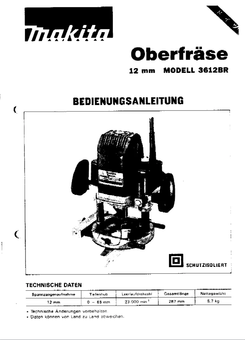 Page 1 de la notice Manuel utilisateur Makita 3612BR