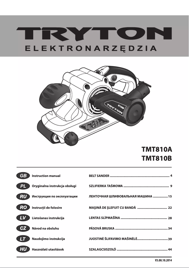 Page n°1 - Manuel utilisateur Tryton TMT810B