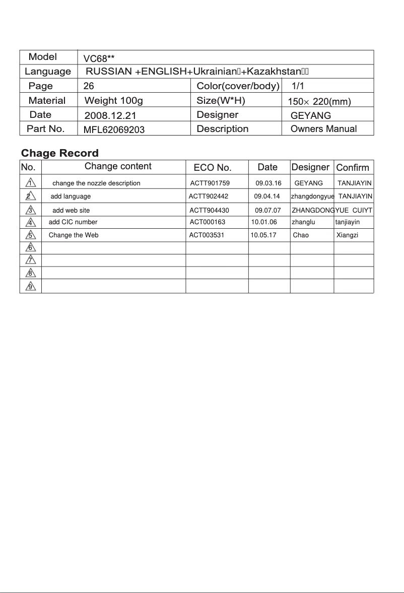 Página 1 del manual Manual de usuario LG VK78161R