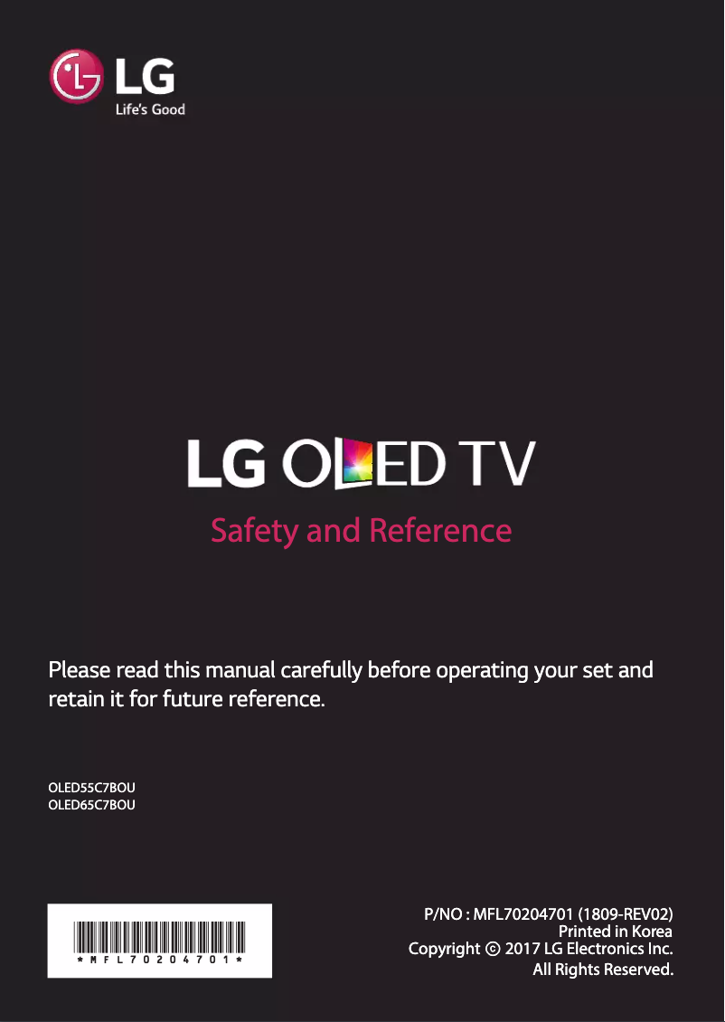 Página 1 del manual Manual de usuario LG OLED65C7BO