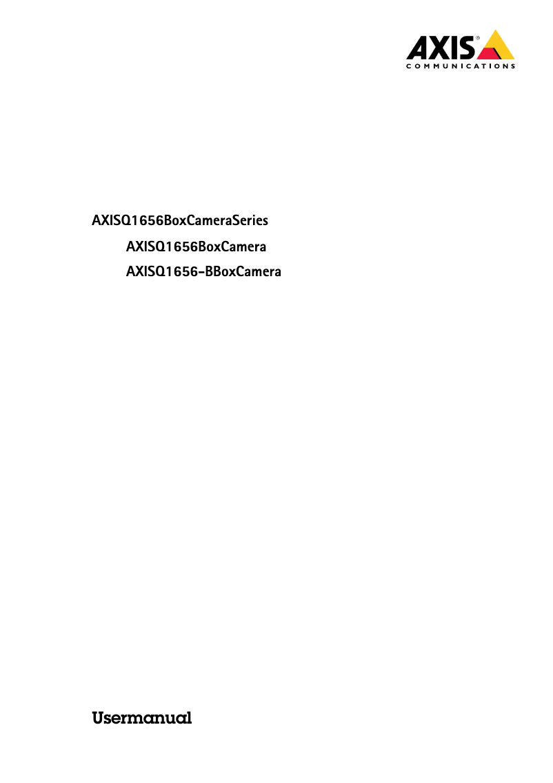 Page 1 de la notice Manuel utilisateur Axis Q1656