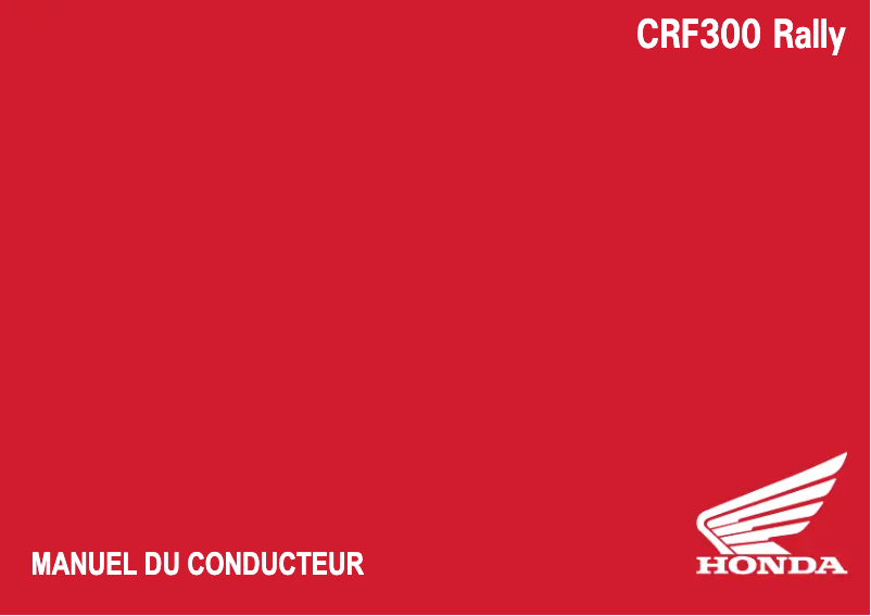 Page 1 de la notice Manuel utilisateur Honda CRF300 (2021)