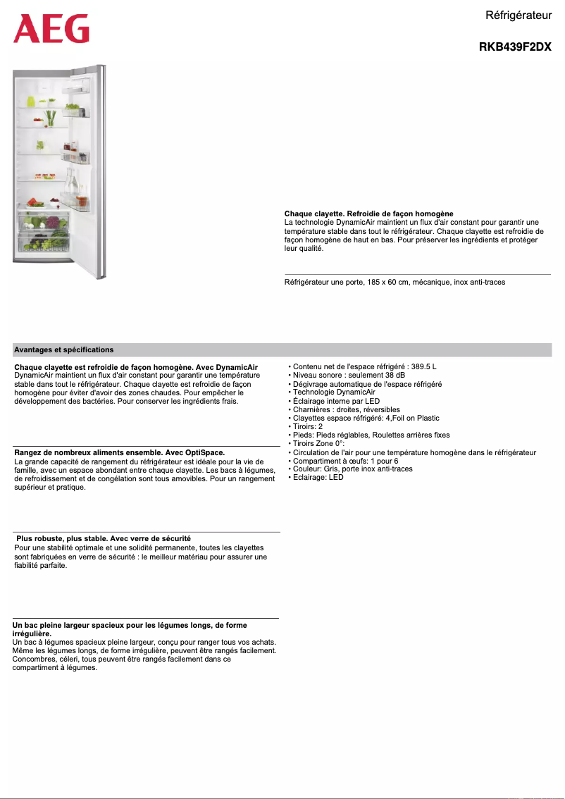 Página 1 del manual Ficha técnica AEG RKB439F2DX