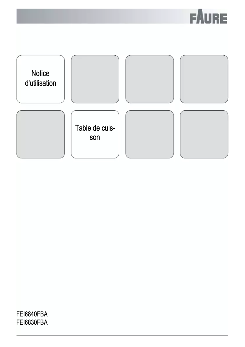 Page n°1 - Manuel utilisateur Faure FEI6840FBA