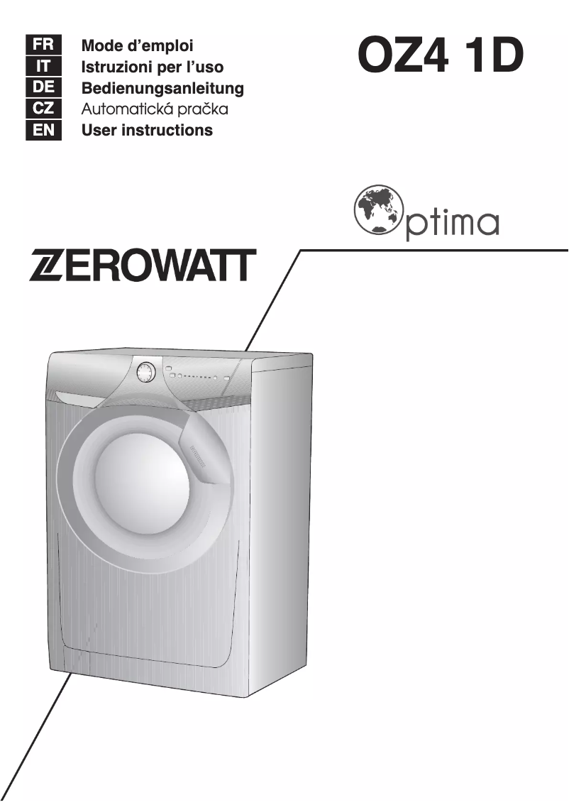 Page n°1 - Manuel utilisateur Zerowatt OZ4 1061D/L-S Optima