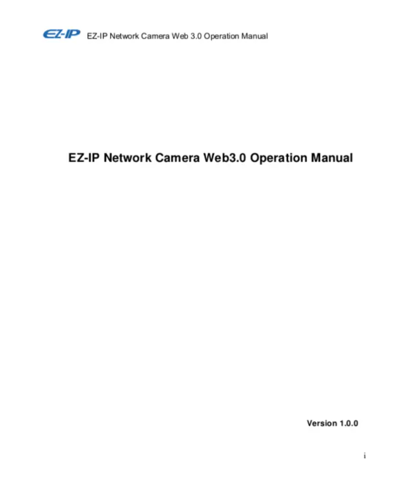 Page n°1 - Manuel utilisateur Dahua Technology Ez-Ip IPC-D1B20-L