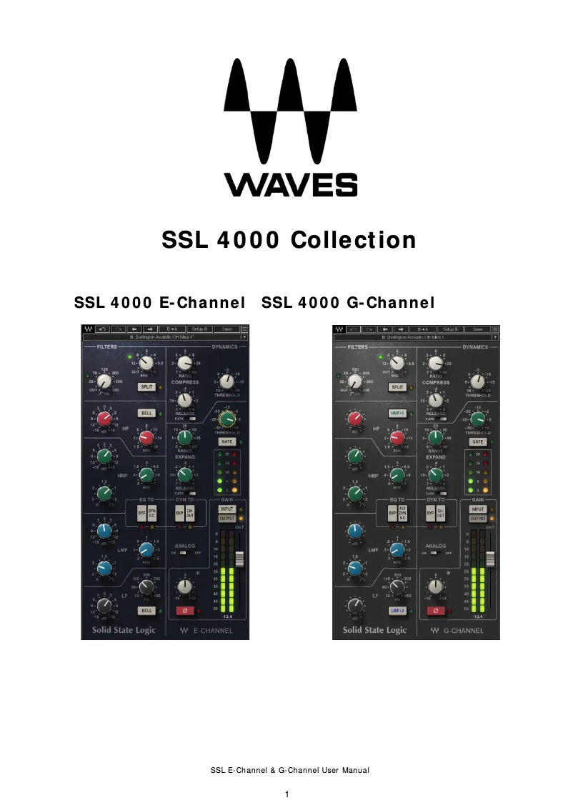 Página 1 del manual Manual de usuario Waves SSL 4000 E-Channel