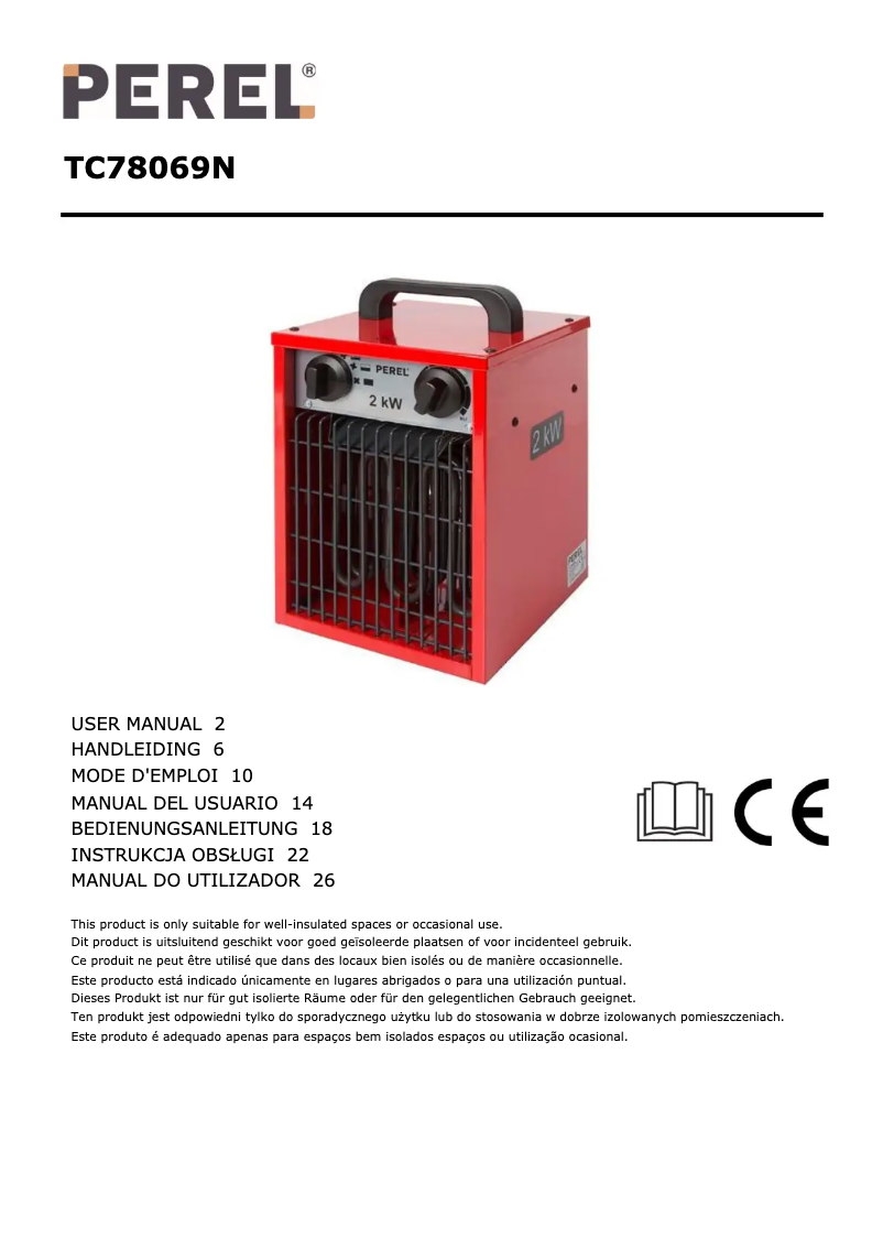 Página 1 del manual Manual de usuario Perel TC78069N