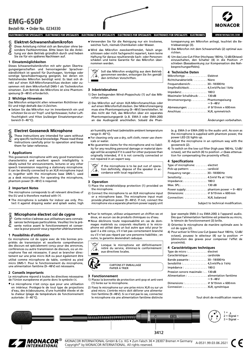 Image de la première page du manuel de l'appareil EMG-650P