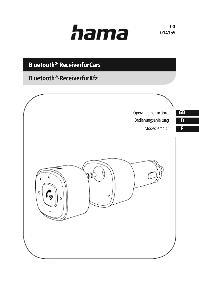 Page n°1 - Manuel utilisateur Hama 00014159
