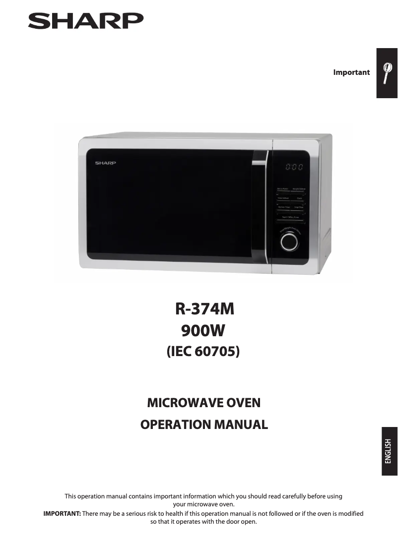 Page 1 de la notice Manuel utilisateur Sharp R-374KM