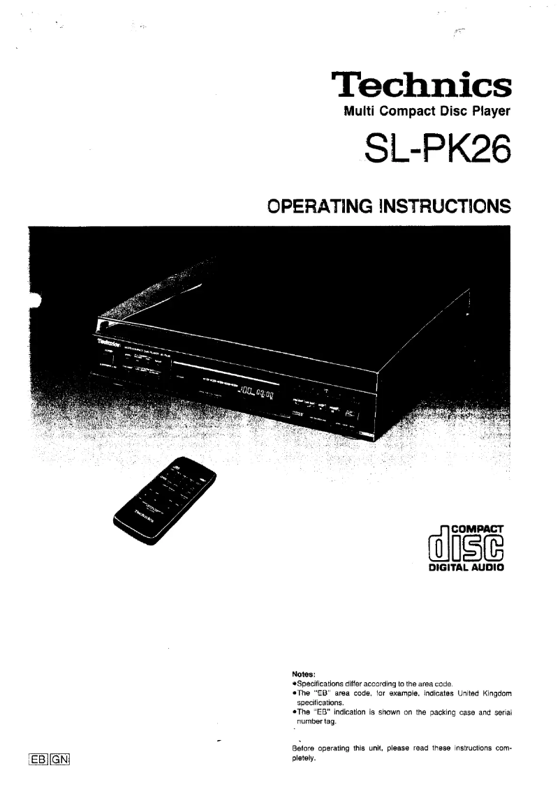 Página 1 del manual Manual de usuario Panasonic SL-PK26