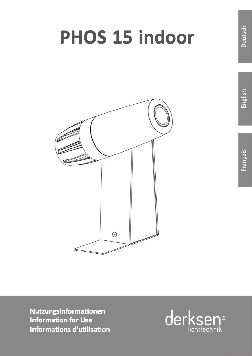 Page 1 de la notice Manuel utilisateur Derksen PHOS 15 indoor