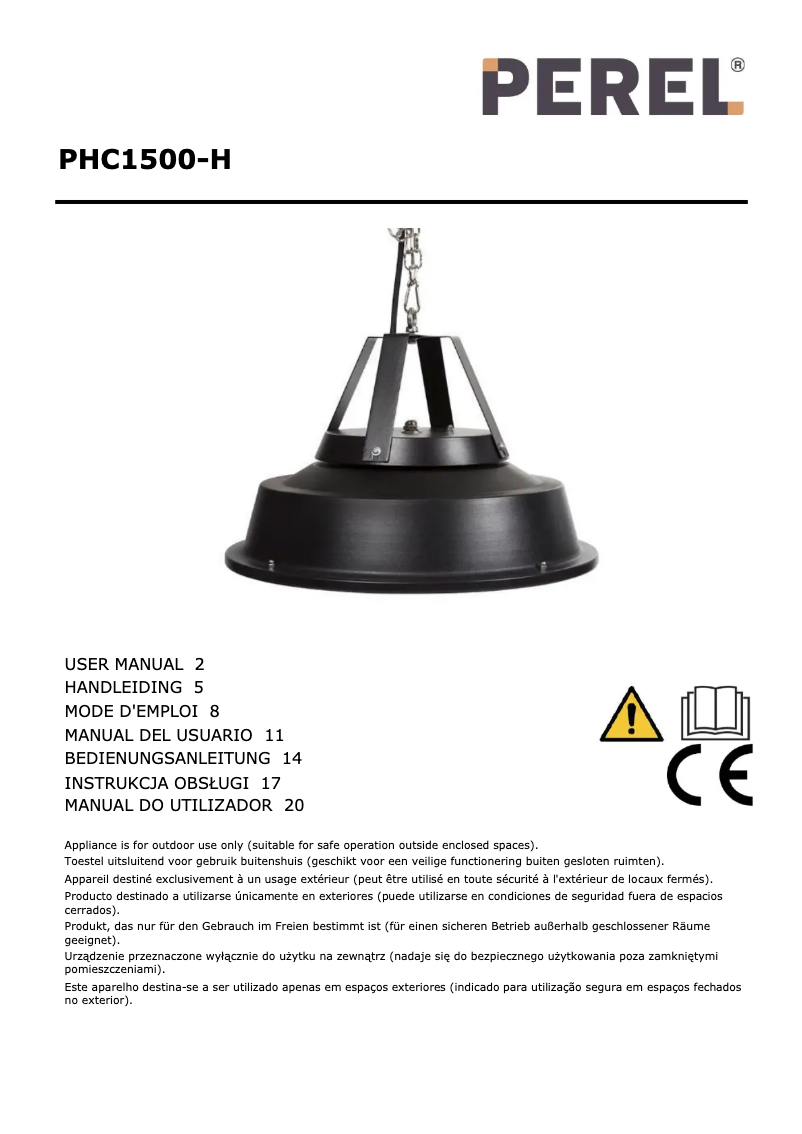 Página 1 del manual Manual de usuario Perel PHC1500-H
