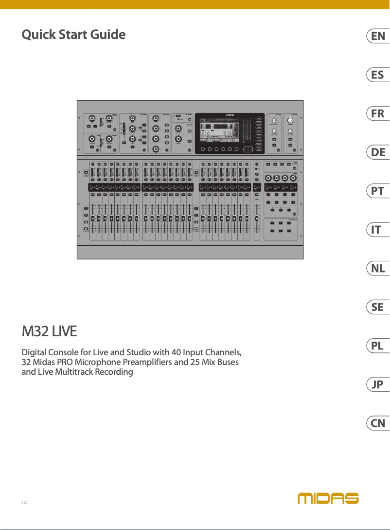 Página 1 del manual Guía de inicio rápido Midas M32 Live