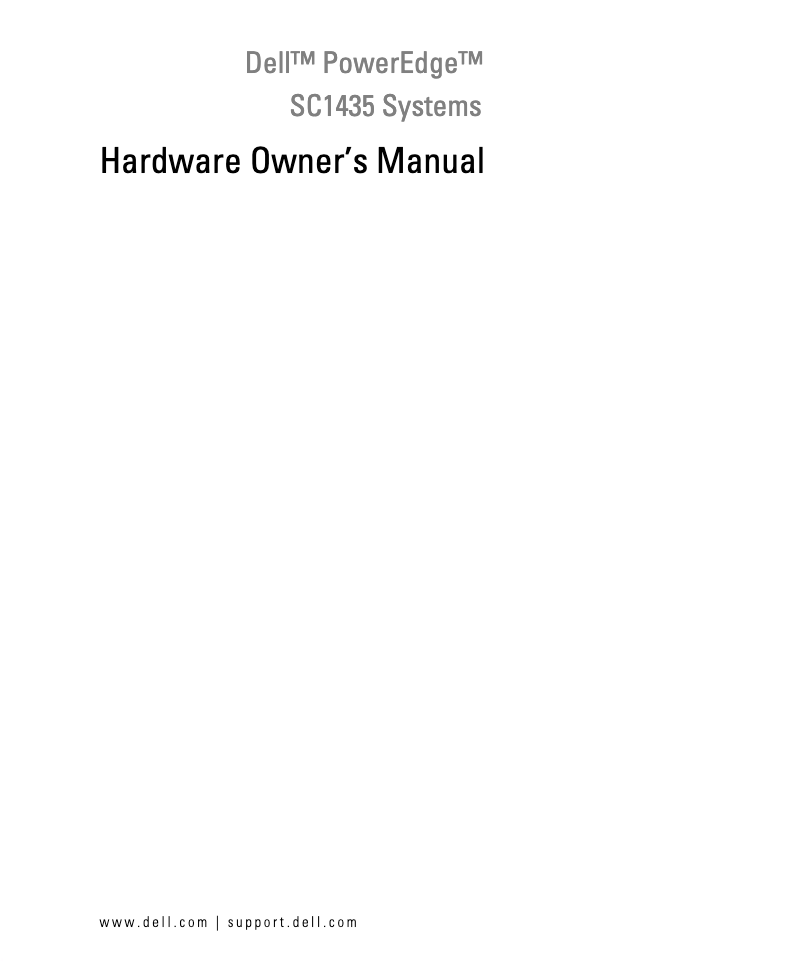 Page n°1 - Manuel utilisateur Dell PowerEdge SC1435