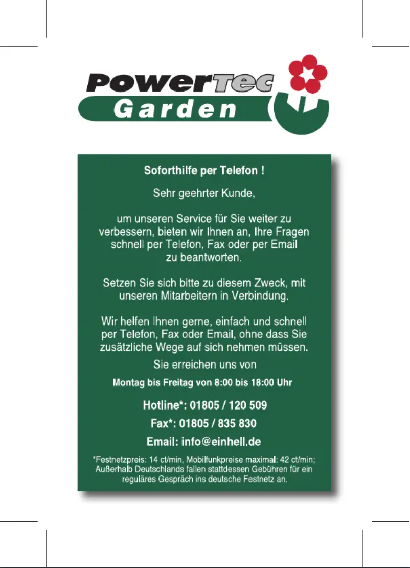 Page n°1 - Manuel utilisateur Powertec N-EV 1231