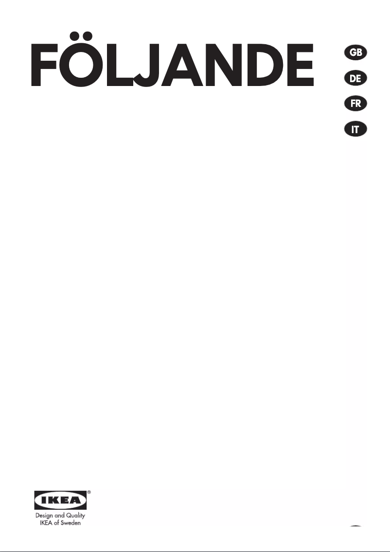 Page 1 de la notice Mode d'emploi Ikea FOLJANDE