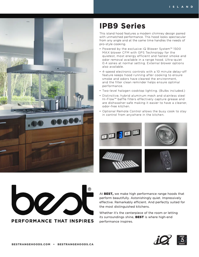 Página 1 del manual Ficha técnica Best Gorgona IPB9E48SB