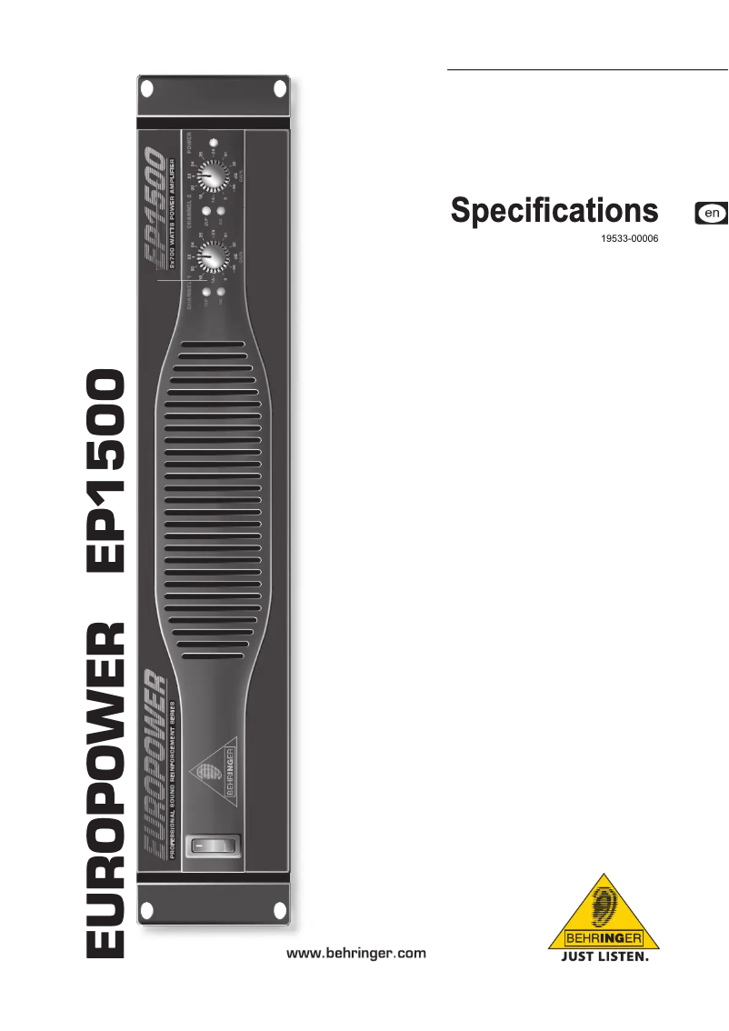 Page n°1 - Manuel utilisateur Behringer Europower EP1500