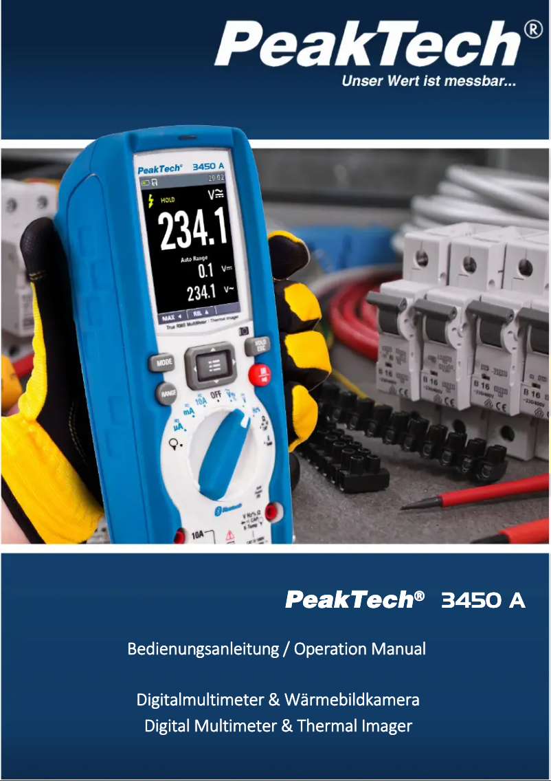 Page 1 de la notice Manuel utilisateur PeakTech 3450 A