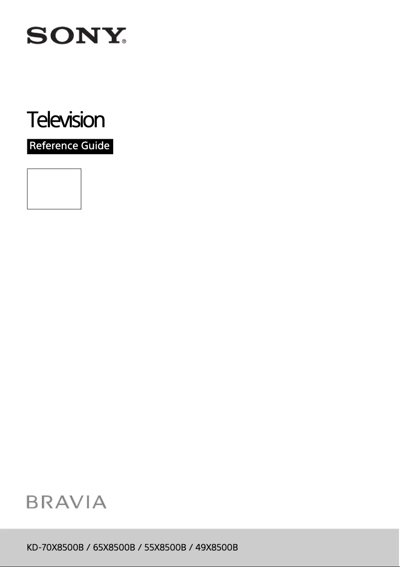 Image de la première page du manuel de l'appareil Bravia KD-49X8500B