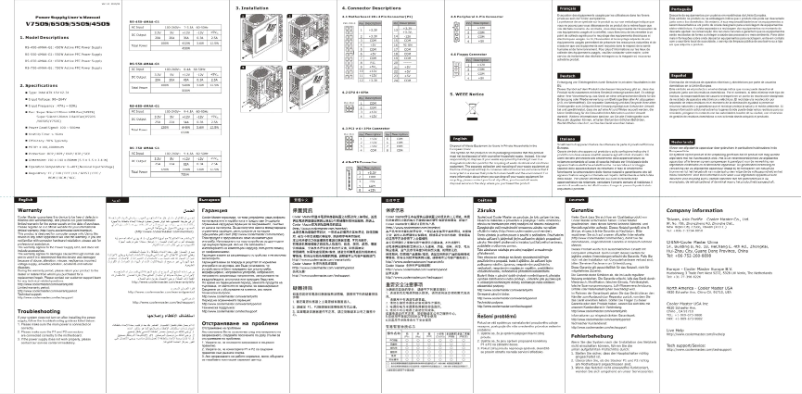 Page 1 of the manual User Manual Cooler Master V550S