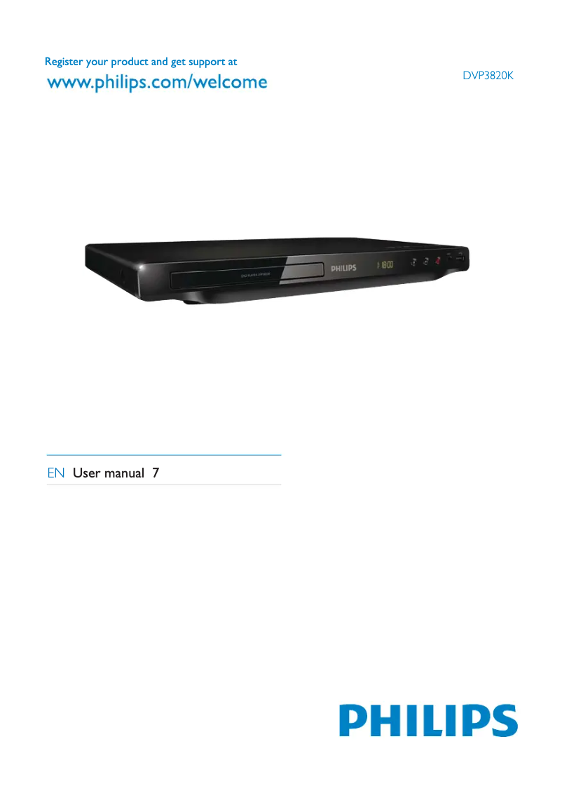 First page image of the manual for DVP3820K