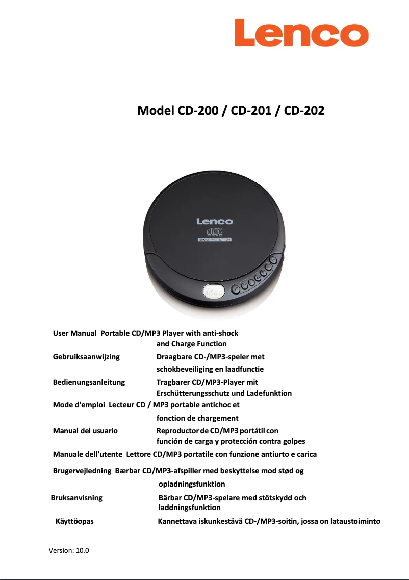 Página 1 del manual Manual de usuario Lenco CD-201