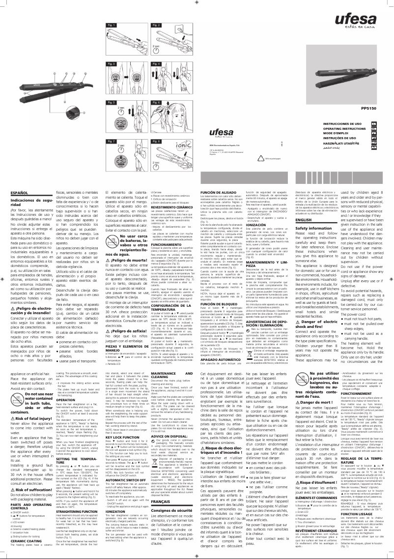 Page 1 de la notice Manuel utilisateur Ufesa PP5150