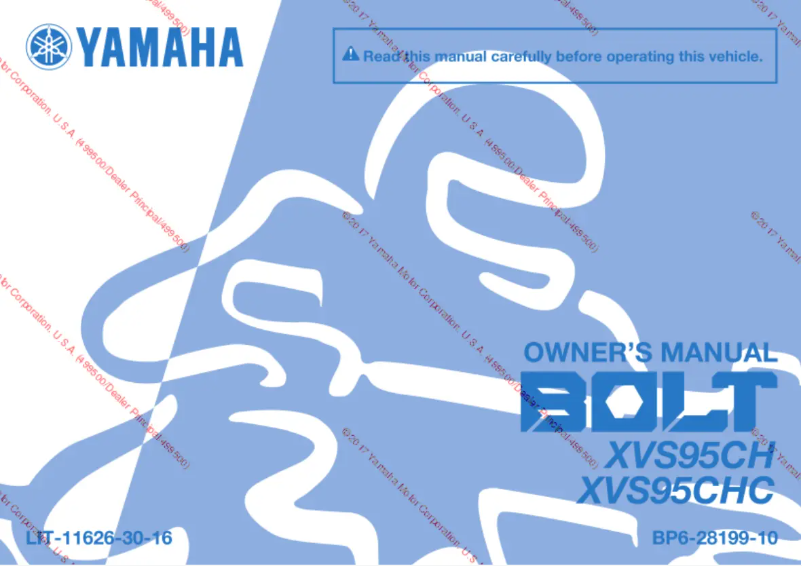 Page n°1 - Manuel utilisateur Yamaha Bolt (2017)