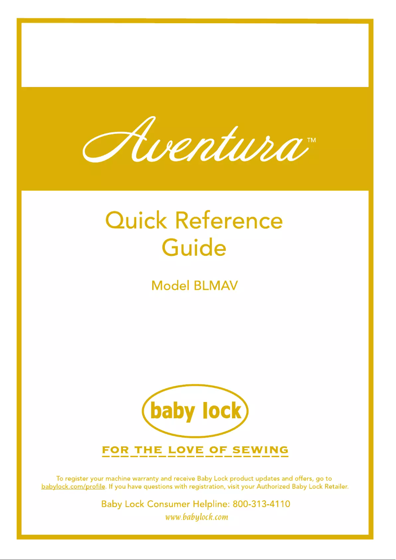 Page n°1 - Manuel utilisateur Baby Lock Aventura