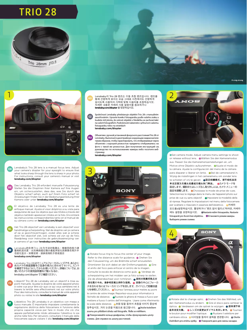 Imagen de la primera página del manual del dispositivo Trio 28mm f/3.5