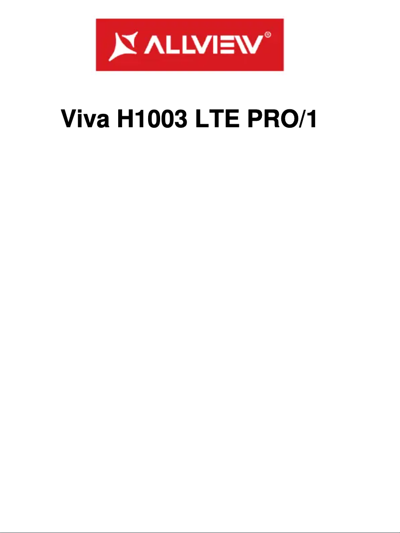Page 1 de la notice Manuel utilisateur Allview Viva H1003 LTE PRO