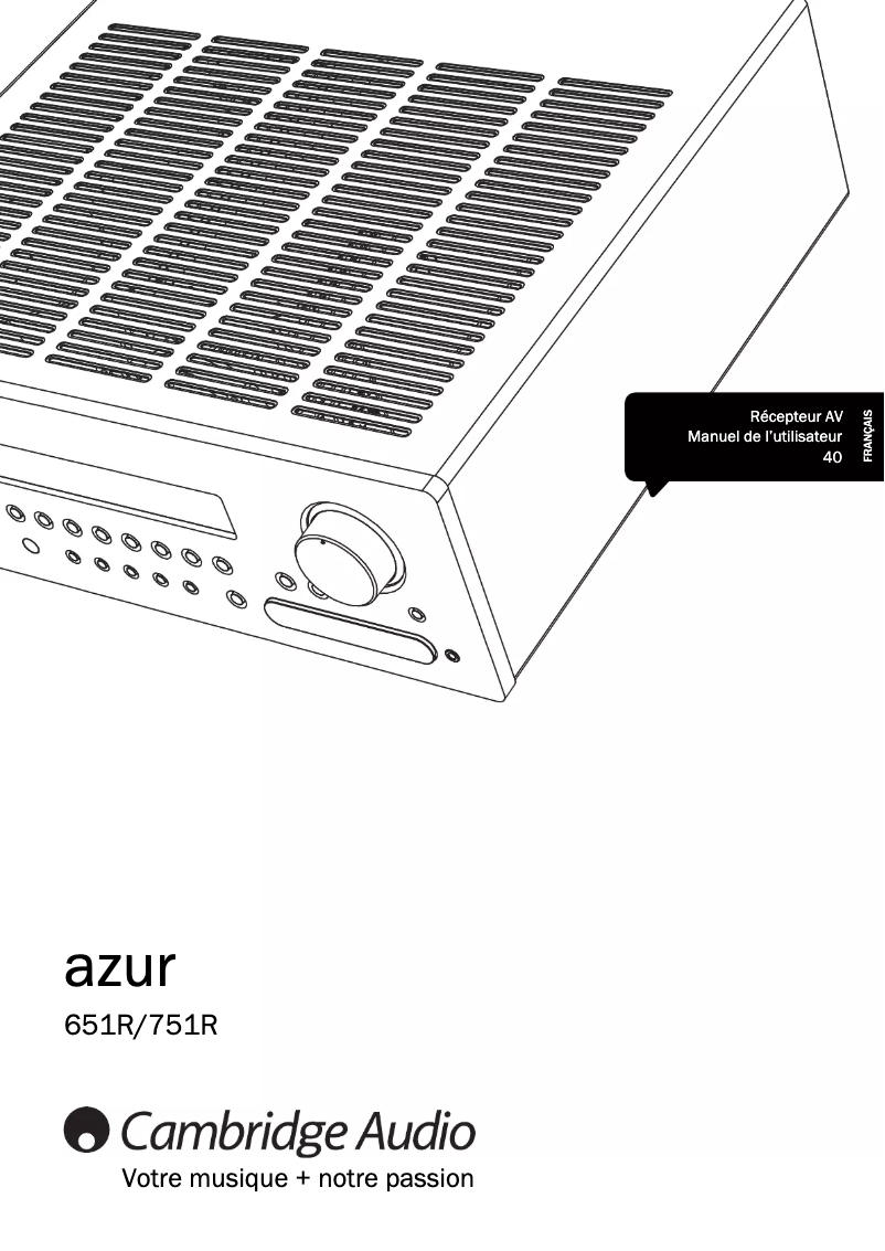 Image de la première page du manuel de l'appareil AZUR 751R