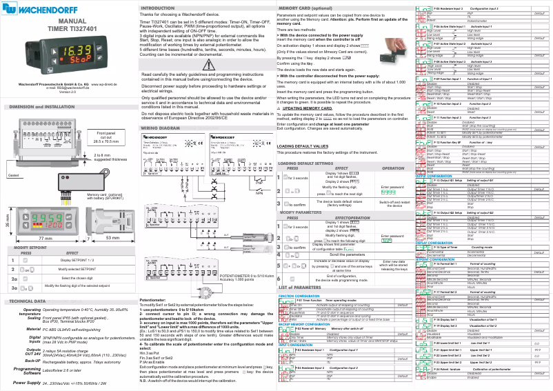 Page n°1 - Manuel utilisateur Wachendorff TI327401