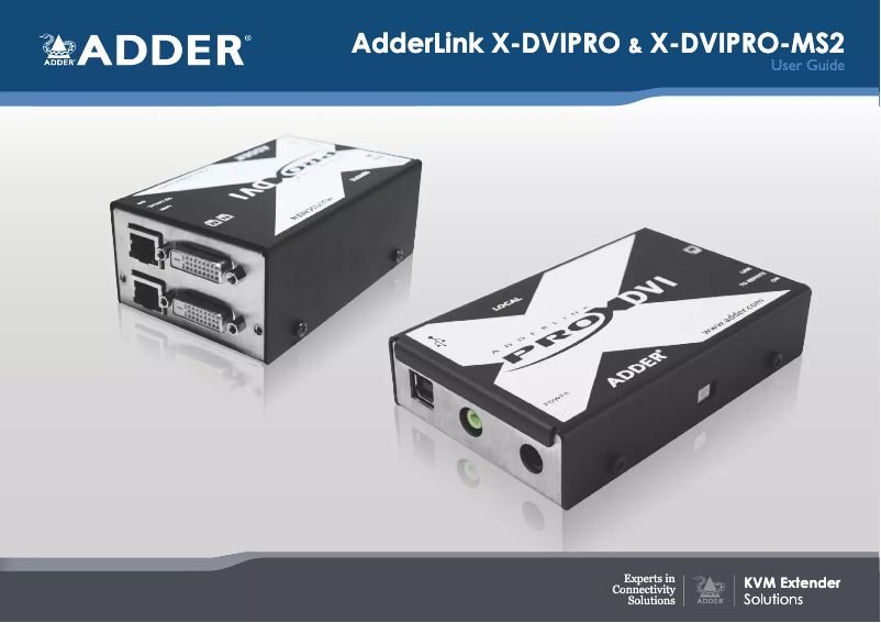 Page n°1 - Manuel utilisateur Adder Link X-DVI PRO