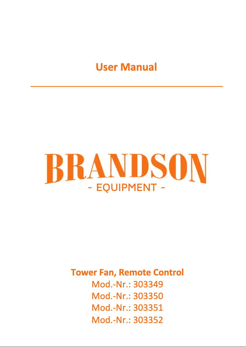 Page 1 de la notice Manuel utilisateur Brandson 303803
