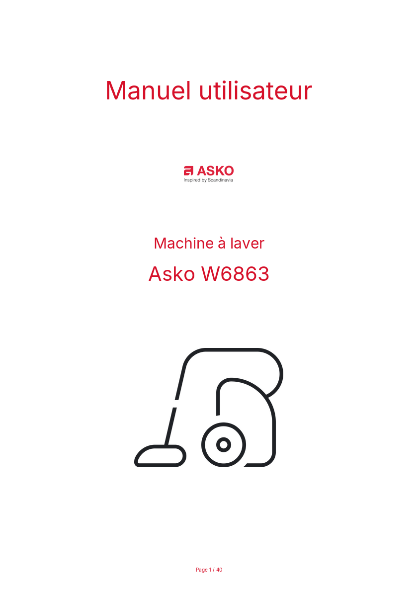 Image de la première page du manuel de l'appareil W6863
