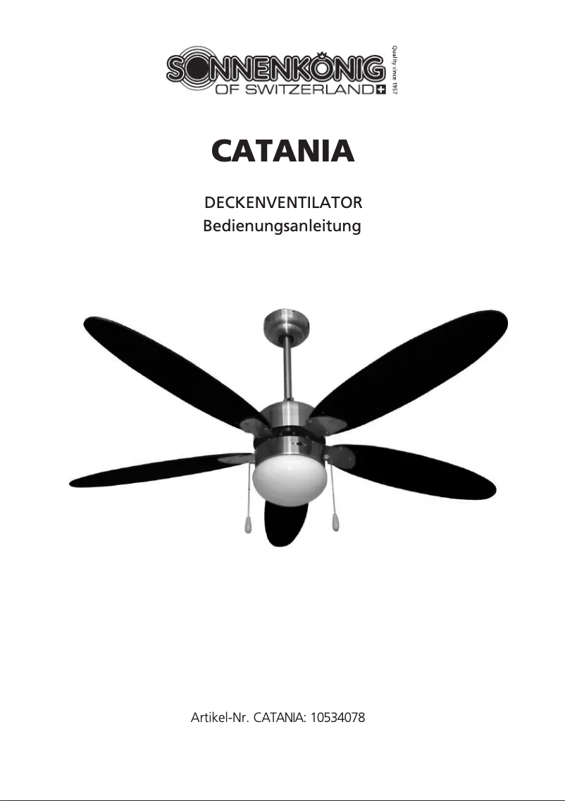 Page 1 de la notice Manuel utilisateur Sonnenkönig Catania