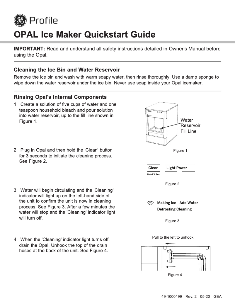 Página 1 del manual Guía de instalación GE Profile Opal XPIO43SCSS