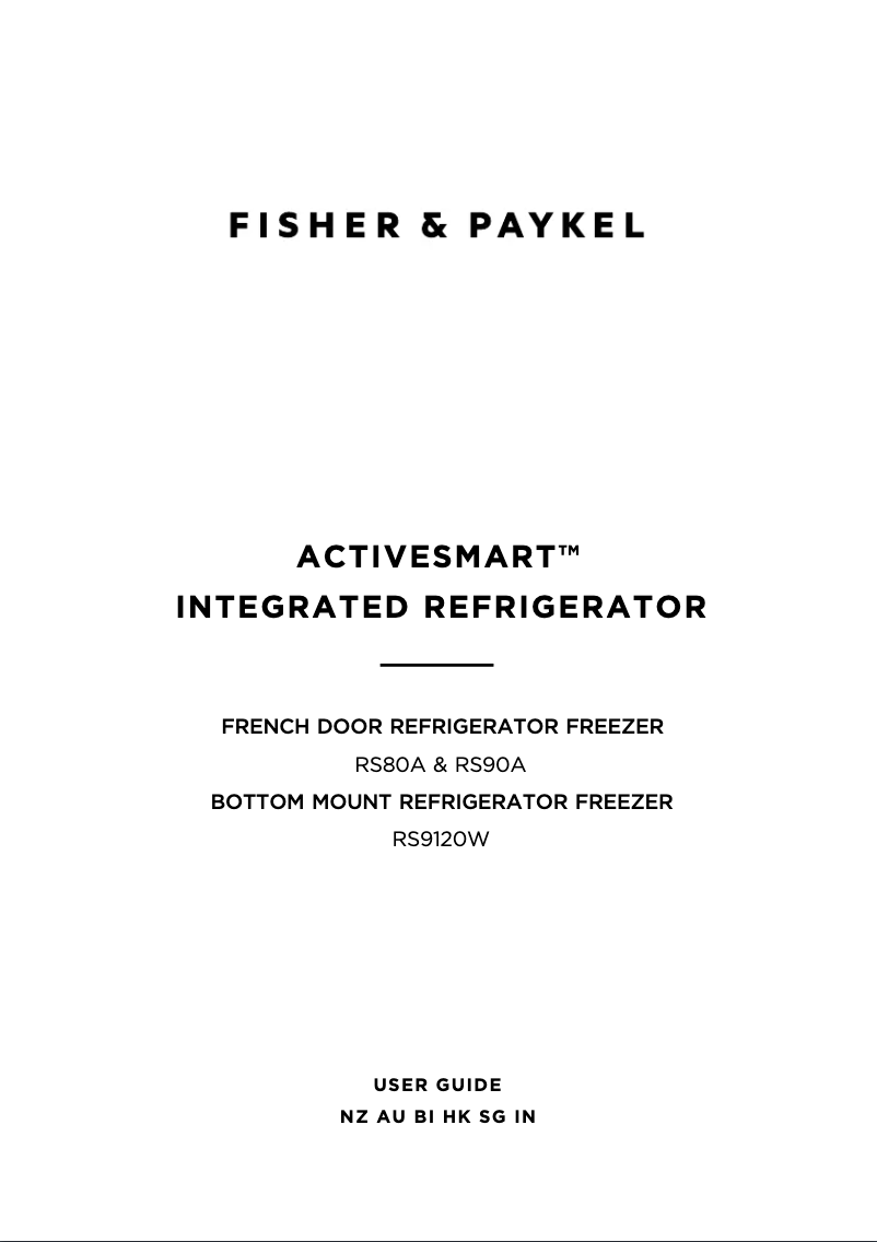 Página 1 del manual Manual de usuario Fisher & Paykel RS80A3
