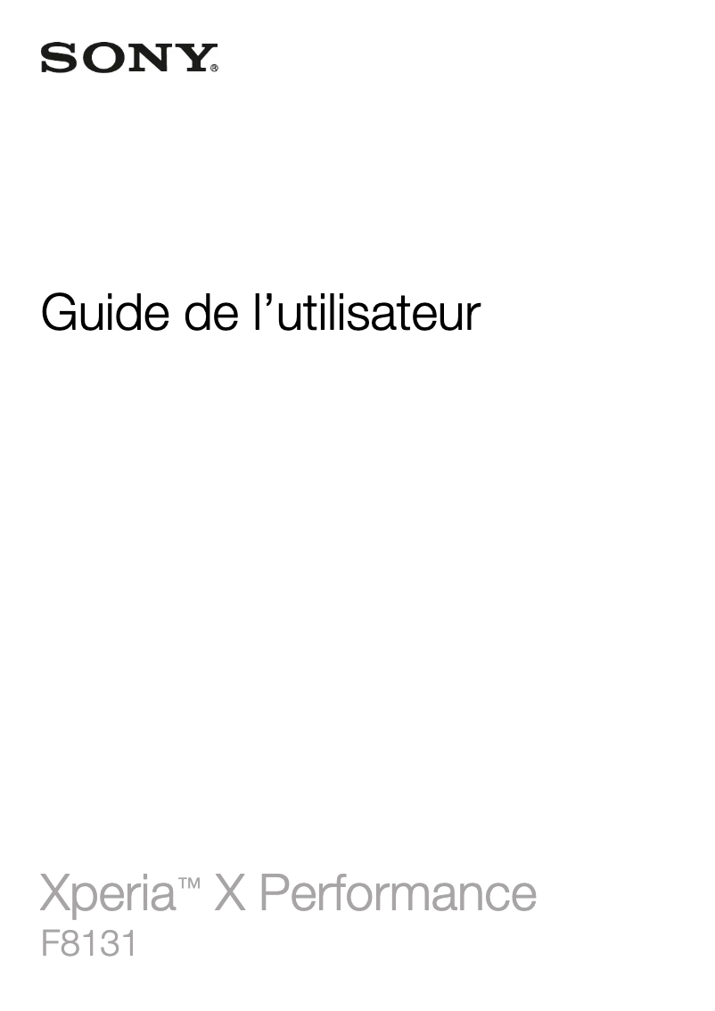 Imagen de la primera página del manual del dispositivo Xperia X Performance