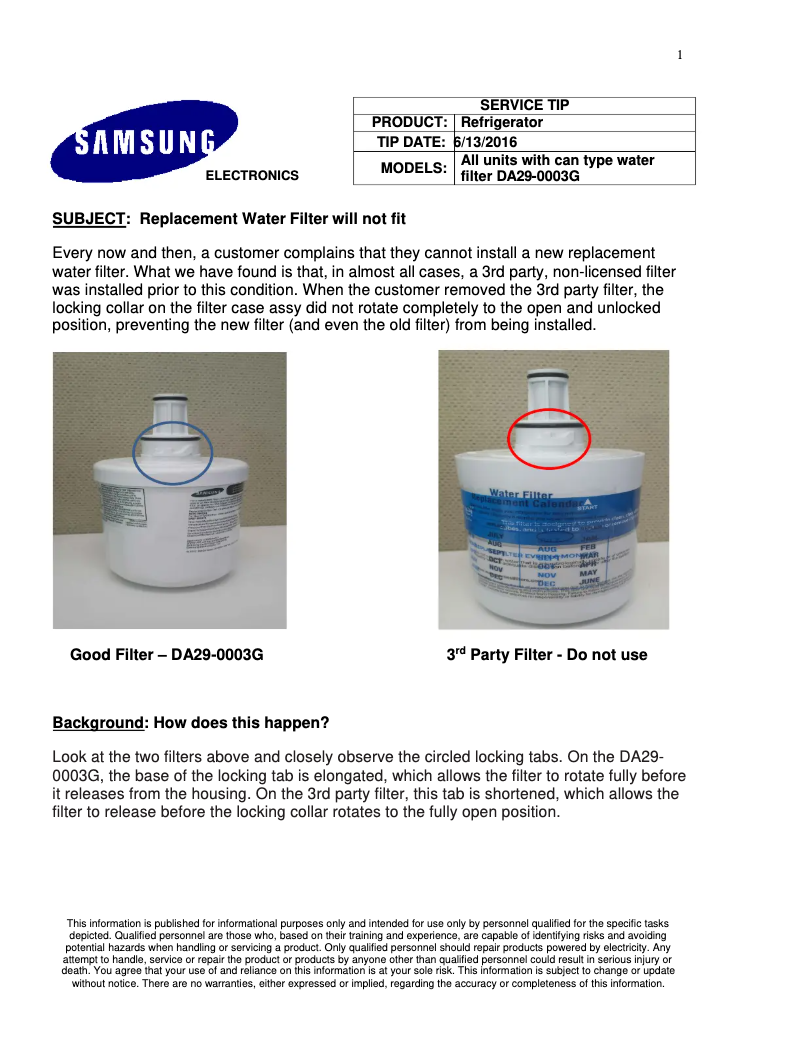 Page 1 de la notice Manuel utilisateur Samsung DA29-0003G