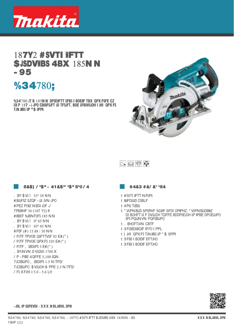 Page n°1 - Fiche technique Makita DRS780Z