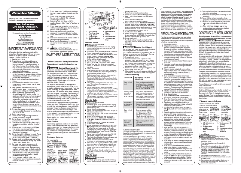 Page n°1 - Manuel utilisateur Proctor Silex 31122